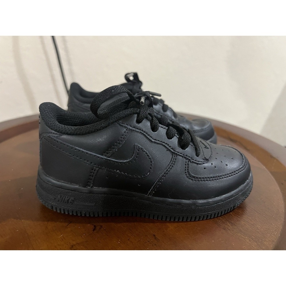 Nike Air Force 1 Low Toddler Size 9C AF1 Triple Black Sneakers Shoes 314194-009